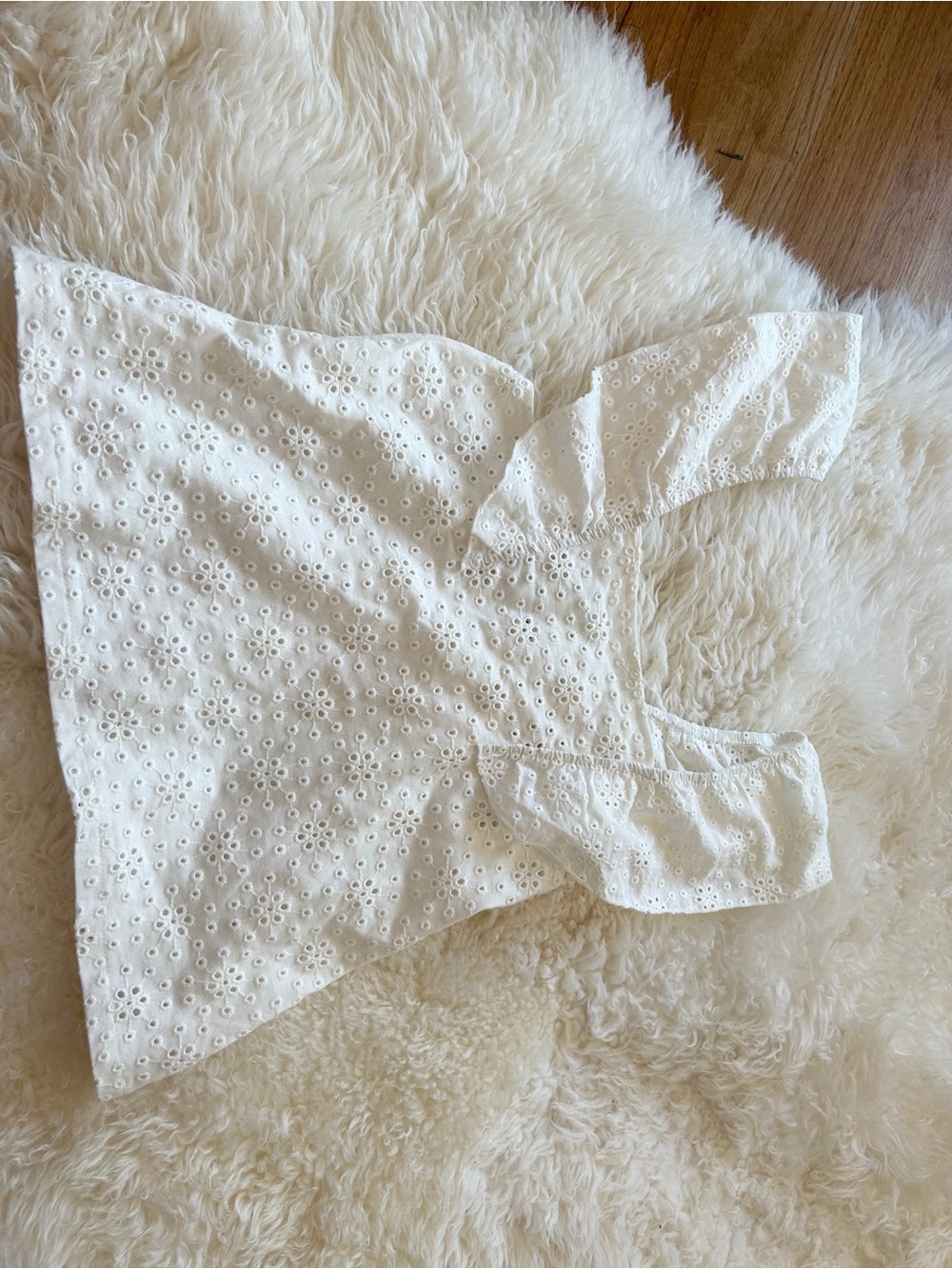 Zara White Eyelet Crop Top